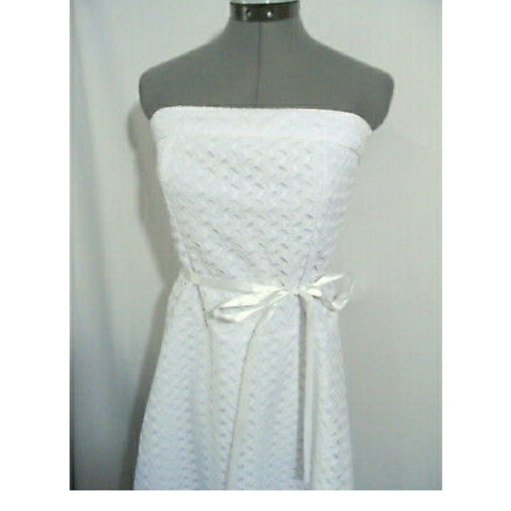 TEEZE ME Eyelet Summer Dress Jr. 9 White Gorgeous!